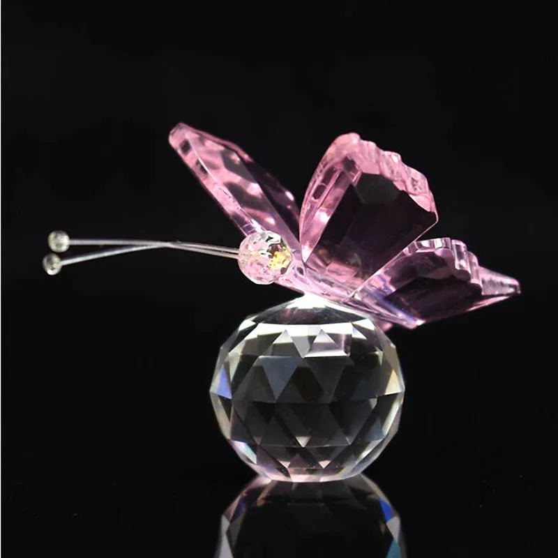 Paper Weight Crystal - 6 Warna Figurin Kupu-Kupu Kristal Hiasan