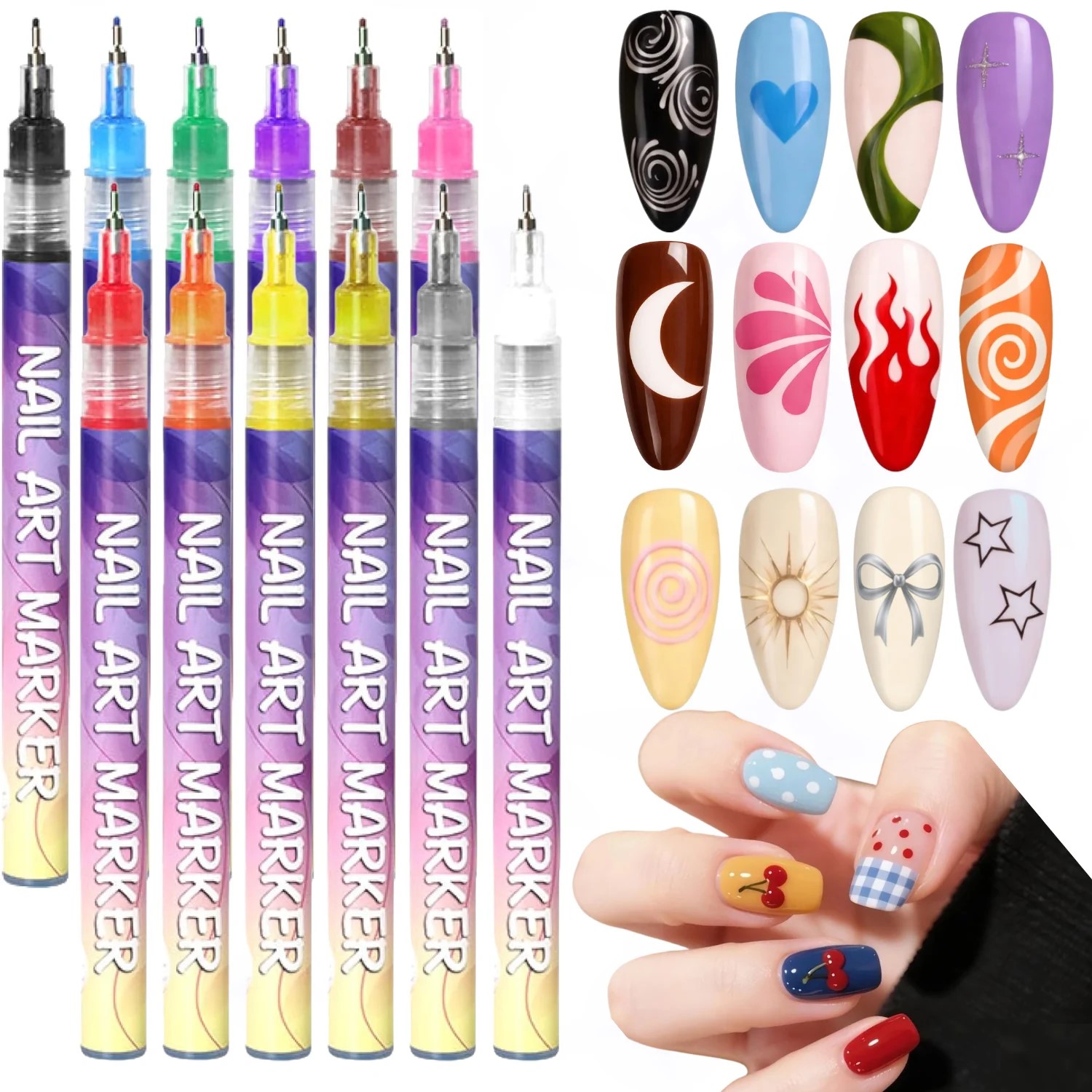 Set Pena Seni Kuku 3D 12 Warna - Correction Pen Fine ulasan dan harga
